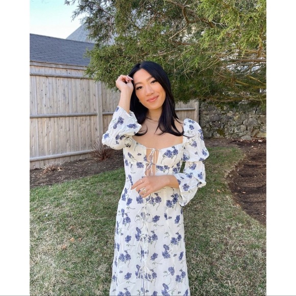 REFORMATION ROBERTA DRESS IN BLUEBERRIES SIZE 2 - Picture 6 of 6